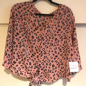 Women's Pink Leopard Blouse
